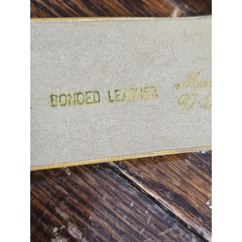 Vintage Yellow Bonded Leather Croc Python Chunky Belt - Picture 6 of 13